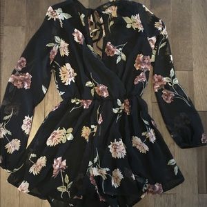 Floral long sleeve romper
